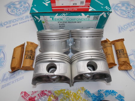 Поршни + кольца 4шт стандарт TOYOTA 4A-FE II