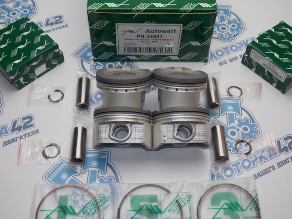 Поршни + кольца AW к-кт 4шт ремонт +0,50 TOYOTA 1ZZ-FE