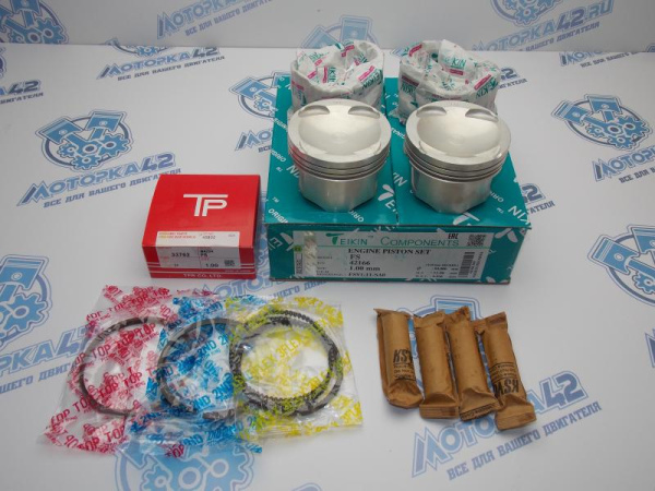 Поршни + кольца к-кт 4шт ремонт +1,00 MAZDA FS, FP