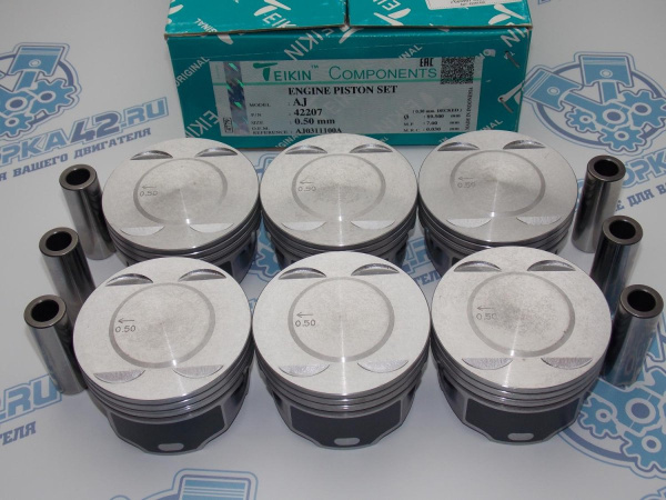 Поршни + кольца к-кт 6шт ремонт +0,50 MAZDA AJ-DE