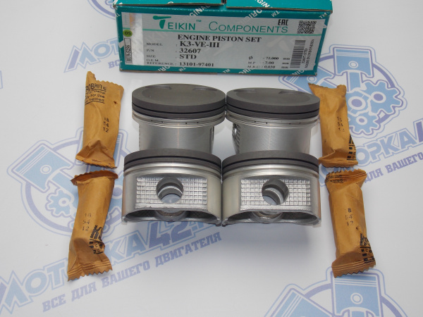 Поршни TEIKIN к-кт 4шт стандарт DAIHATSU K3-VE