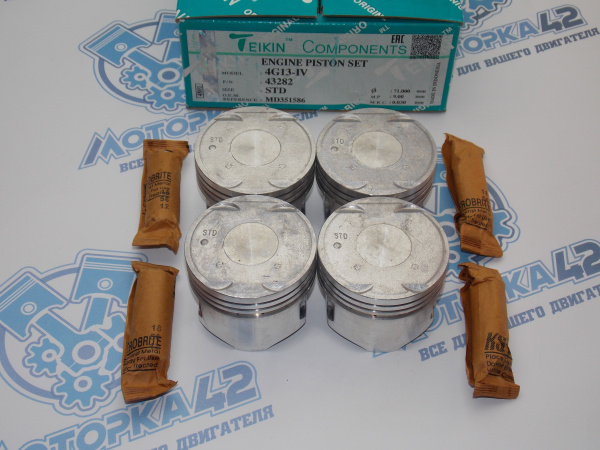 Поршни + кольца к-кт 4шт стандарт MMC 4G13