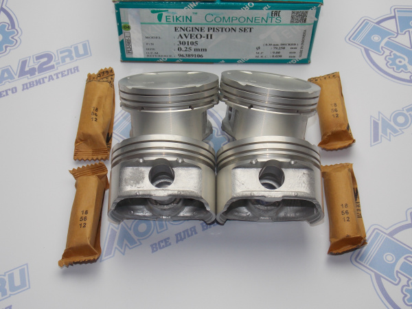 Поршни + кольца к-кт 4шт ремонт +0,25 GM F16D3