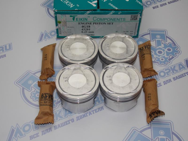 Поршни TEIKIN к-кт 4шт ремонт +0,25 MMC 4G18, 4G16