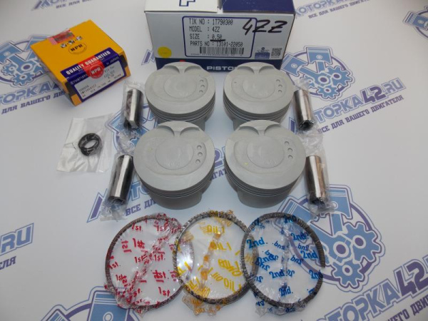 Поршни + кольца к-кт 4шт ремонт +0,50 TOYOTA 4ZZ-FE
