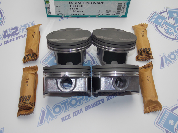 Поршни TEIKIN к-кт 4шт ремонт +1,00 HYUNDAI G4FC 1,6