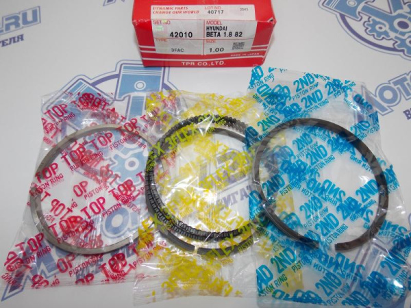 Кольца поршневые TPR ремонт +1,00 HYUNDAI G4GF